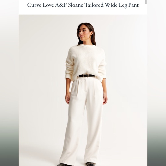Abercrombie & Fitch Pants - Abercrombie & Fitch Curve Love A&F Sloane Tailored Wide Leg Pant